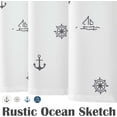 thumbnail image 5 of Tan and White Shower Curtain Nautical Simple Fabric Shower Curtain for Bathroom Ocean Theme Sailboat Waterproof in Bath 72x72 inches Shower Curtains Set with Curtain Hooks, 5 of 6