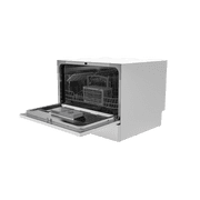 Hamilton Beach 6 Place Setting Countertop Dishwasher, Compact Portable Dishwasher for Kitchen, Apartment, RV, Dorm, White