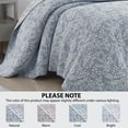 thumbnail image 4 of Mainstays Botanical Floral Stitched Quilt, King, Light Blue, Reversible Lightweight Bedding, 4 of 9