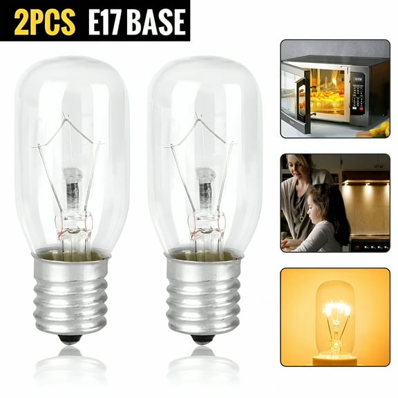 HIBIBUD 2pcs Smart E17 Light Bulb for Microwave Oven,Dimmable 40W Microwave Light Bulb Replacement Parts E17 Base Fits for Most Ovens and Electrical Appliances