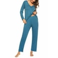 thumbnail image 3 of Ekouaer Womens Fall & Winter Pajama Set 2 Piece Long Sleeve Lounge Set Soft and Comfortable PJs with Pants, 3 of 6