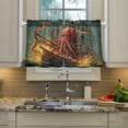 thumbnail image 4 of FREEAMG Giant Octopu Half Window Tier Curtains 24 Inch Blackout Thermal Insulating Kitchen Linen Tier Curtains for Kitchen,Bathroom,Cafe, 4 of 7