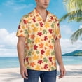 thumbnail image 3 of Balery Autumn Maple Leaves Camisas hawaianas de manga corta para hombre, camisas playeras de corte holgado, camisas de vacaciones con botones,Large, 3 of 7