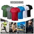 thumbnail image 4 of Camiseta deportiva para hombre cuello redondo manga corta elástica de secado rápido para correr, 4 of 8