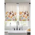 thumbnail image 4 of Sheer Curtain Panels Yellow Floral Butterfly Rod Pocket Voile Window Curtains Blue Flowers Retro Window Treatments Ligh Filtering Privacy Curtain Drapes for Bedroom Living Room 2 Panel Set 45 Inch, 4 of 9