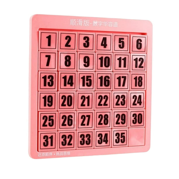 Rompecabezas Lógico, Rompecabezas Deslizante de Acertijo, Juguetes Educativos de Matemáticas, Rompecabezas de Diapositivas Numéricas, Rompecabezas , rosa 35 cubos CUTICAT Rompecabezas de números de diapositivas