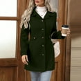 thumbnail image 2 of Stichou Women's Trench Coat Classic Single Breasted Lapel Windbreak Midi OuterWear With Belt Army Green L, 2 of 5