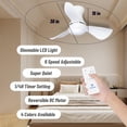 thumbnail image 2 of Ventilador de Techo Empotrado de 30 Pulgadas con Luz - Pequeño Ventilador de Techo con Luz para Recámara/habitación de Niños/habitación Pequeña - Uso Interior/exterior - 3 Aspas Blanco, 2 of 7