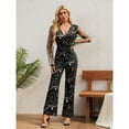 thumbnail image 2 of Elegant Metallic Long Sleeve V-Neck Bodycon Jumpsuit with Lace & Sequin Details – Formal Evening Party Pantsuit, 2 of 7