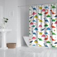 thumbnail image 2 of Colorful Dinosaur Assortment Pattern Shower Curtain 84"x72" ,Bathroom Decorative Shower Curtains Set with 12 Hooks,Modern Waterproof Washable Shower Curtain, 2 of 6