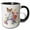 Black/White, variant on 3drose, Pretty Floral Monogram Initial A, 11oz Two-tone Green Mug