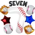 thumbnail image 1 of Yanonmyfd Baseball Balloons 1st Birthday Decorations for Boy, 40 Inch Number 1 Balloon Rookie of the Year First Birthday, Baseball Party Decorations Sports Theme Foil Mylar Balloon,Set,7th, 1 of 15