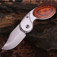 thumbnail image 3 of Navaja plegable para exteriores | Mini navaja de bolsillo para frutas - Mango de madera colorido | Herramienta de camping compacta para senderismo, supervivencia, transporte diario | Hoja corta, 3 of 7