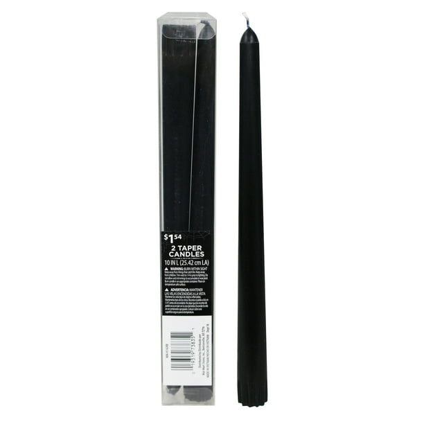 Halloween Black Taper Candles, 10 inches, 2 Count