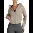 thumbnail image 2 of Sudaderas con Capucha y Cremallera para Mujer, Chaquetas, Sudaderas , Conjuntos de para Otoño, Camisetas Casuales y Cómodas Estilo Y2k, Ropa de Invierno. Caqui L, 2 of 9