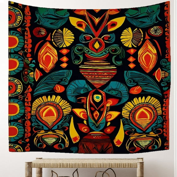 Boho Decor Country Tapestry 51x59inch - Boho Tribal Minimalistic Modern Wall Hanging Tapestry Geometric Shapes Sophistication Simplicity Bedroom Tapestry - Decoration for Home College