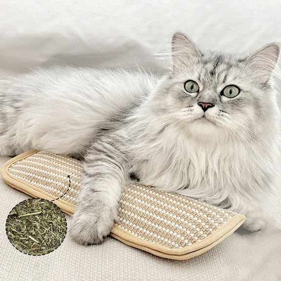 Sisal Catnip Pillow Cat Nail File Scratcher Sisal Teeth-Cleaning Scratching Pad for_Kittens & Small Cats Interactive Play & Protect Carpets and Sofas Stress Relief for Indoor Pets, A,A