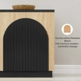 thumbnail image 6 of Brafabhome 110" Wide Fluted Sideboard with 4 Arched Reeded Doors, Modern Credenza Storage Buffet Cabinet with Adjustable & Removable Shelves for Living Room & Dinning Room | Black+Natural(2 Set), 6 of 10