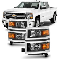 For 2014-2015 Chevy Silverado 1500 Headlights DRL Front Halogen Driving Lamps