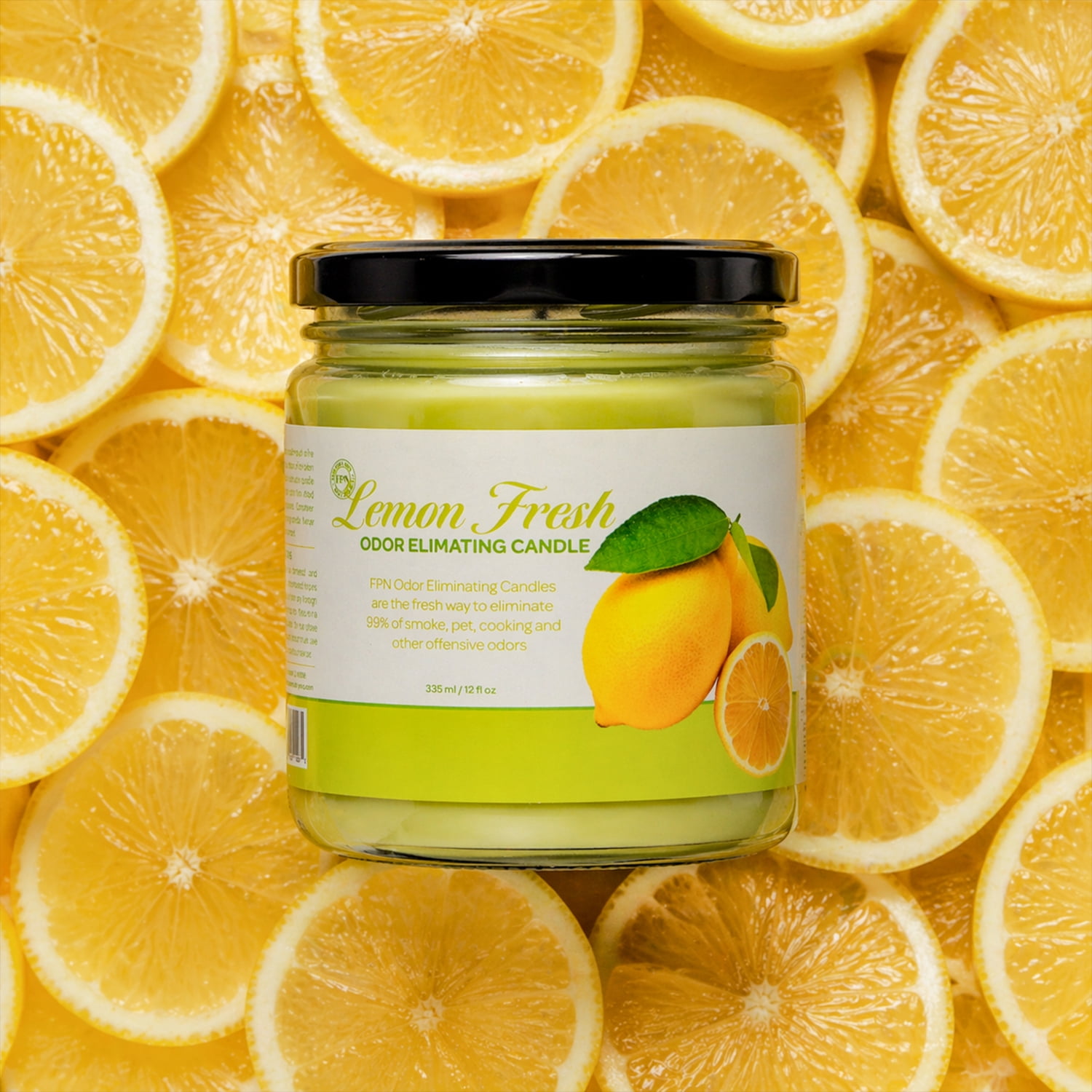 Candle Set Odor Eliminating - Pack of 2 (12oz) Lemon Fresh | 80 to 90-Hour Burn Time | Premium Soy Wax Candles | Neutralizes Pet, Kitchen, & Smoke Odors | Eco-Friendly & Long-Lasting