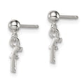 thumbnail image 5 of Auriga Fine Jewelry 925 Sterling Silver Lower Case Letter F Dangle Post Earrings for Women, 5 of 6