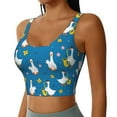 thumbnail image 2 of Rateoe Cartoon Goose Print Womens' Sports Bras Scoop Neck Sports Vest- Padded U Back Seamless High Impact Support, 2 of 7