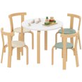 thumbnail image 1 of Qaba Kids Table and Chair Set, Wooden Toddler Table and Chairs Set, Green, 1 of 10