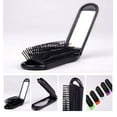 thumbnail image 6 of Portable Folding Hair Brush With Mirror Compact Travel Comb - White, New, 6 of 9