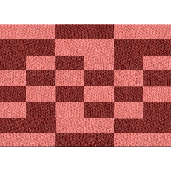 Ahgly Company Machine Washable Indoor Rectangle Transitional Red Area Rugs, 7' x 9'