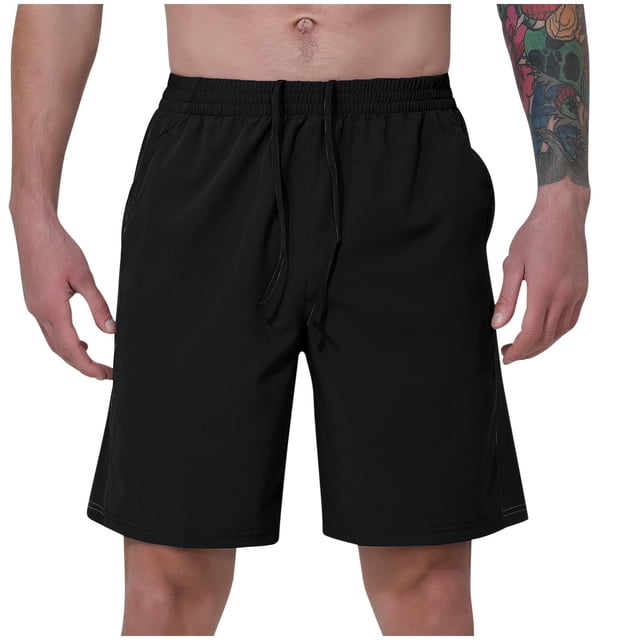 Pantalones Cortos Deportivos Casuales para Hombres Pantalones Cortos de Fitness Respirables de Secado Rápido con Bolsillos para Correr Y Gimnasio