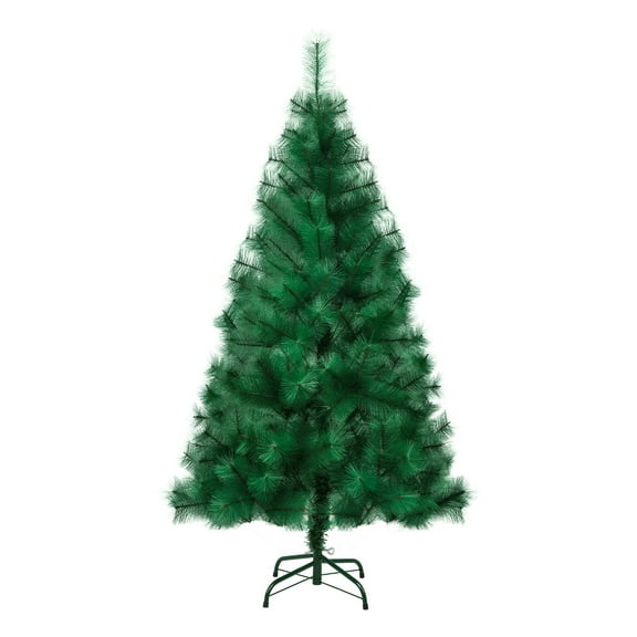 wirlsweal 4/5/6/7/8FT Artificial Christmas Tree, Imitation Pine Needle Christmas Tree, Simulated Pine Needle Xmas Tree, Winter Party Decoration with Detachable Metal Base