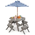 thumbnail image 1 of Costway Mesa De Picnic Para Niños, Juego De Mesa Y Silla De Madera Para Niños Con Sombrilla Ajustable En Altura Para 4 Niños, Muebles De Patio Trasero Para Interior Y Exterior, Regalo Para Niños, 1 of 3