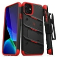thumbnail image 1 of ZIZO BOLT Series iPhone 11 Case - Heavy-duty Military-grade Drop Protection w/ Kickstand Included Belt Clip Holster Tempered Glass Lanyard - Black / Red, 1 of 6