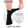 thumbnail image 3 of Hugh Ugoli Diabetic Ankle Socks, Antifungal, Dry Feet, Seamless Toe, 4 Pairs, Black, Size: 11-13, 3 of 6