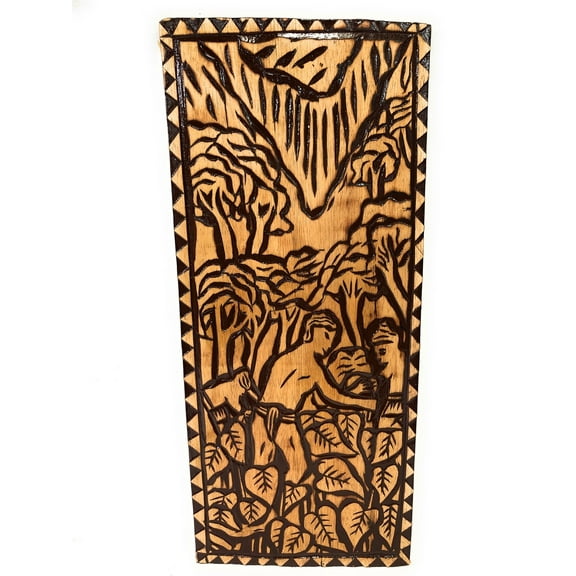 The Final Days: Taro Field Wood Panel 30" X 12" King Kamehameha - Polynesian Wall Art | #dpt5045