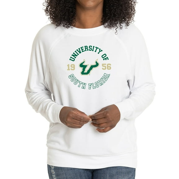 Women's White South Florida Bulls Rylee Raglan Tri-Blend Long Sleeve T-Shirt