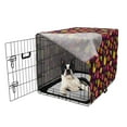 thumbnail image 5 of Fruits Dog Crate Cover, Natural Fresh Food Themed Cartoon Pattern of Cherry Apple Orange Peach, Easy to Use Pet Kennel Cover Small Dogs Puppies Kittens, 7 Sizes, Dark Fuchsia Multicolor, by Ambesonne, 5 of 6