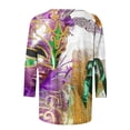 thumbnail image 5 of Penkiiy Blouse de Carnaval Manches 3/4 Chemise de Printemps Tee Quotidien Imprimé Masque Blouse Mardi Gras Col Rond 2024 Tee Tunique Habillée m Multicolore, 5 of 5