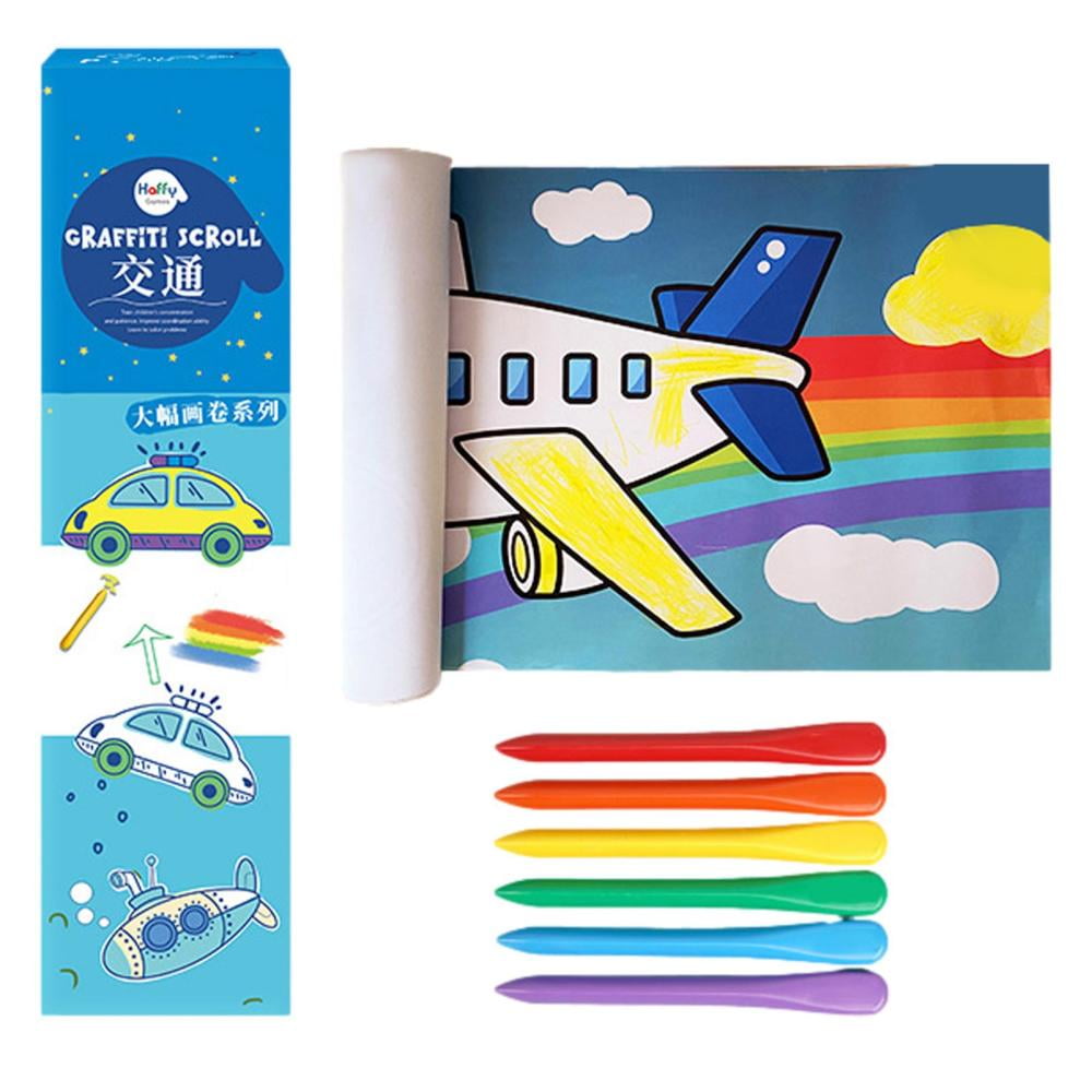 Coloring Paper RollChildren's Drawing Roll with 6 CrayonsTable Wall