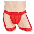 thumbnail image 5 of successthop Underwear Thongs Lace Men Plus Size Stylish Underpant Lightweight Soft Solid Thongs Red Free Size, 5 of 9