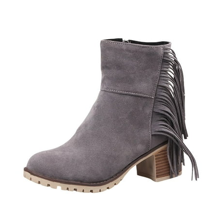 GHSOHS Boots for Women Slip on Riding Boots Ankle Booties Shoes Waterproof Shoes Women Shoes Fashion Ankle Long Boots Thick High Heels Over Knee Pleated Suede Long Boots Western Cowgirl Boots Size 43