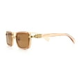 thumbnail image 6 of Hipster Dad Fashion Double Rim Narrow Rectangular Luxury Sunglasses Gold Peach - Brown, 6 of 7