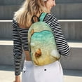 thumbnail image 5 of Bingfone Starfish And Seashell On The Beach Print Canvas College Laptop Backpack, Large Capacity Lightweight College Bookbag Casual Daypack-Small, 5 of 5