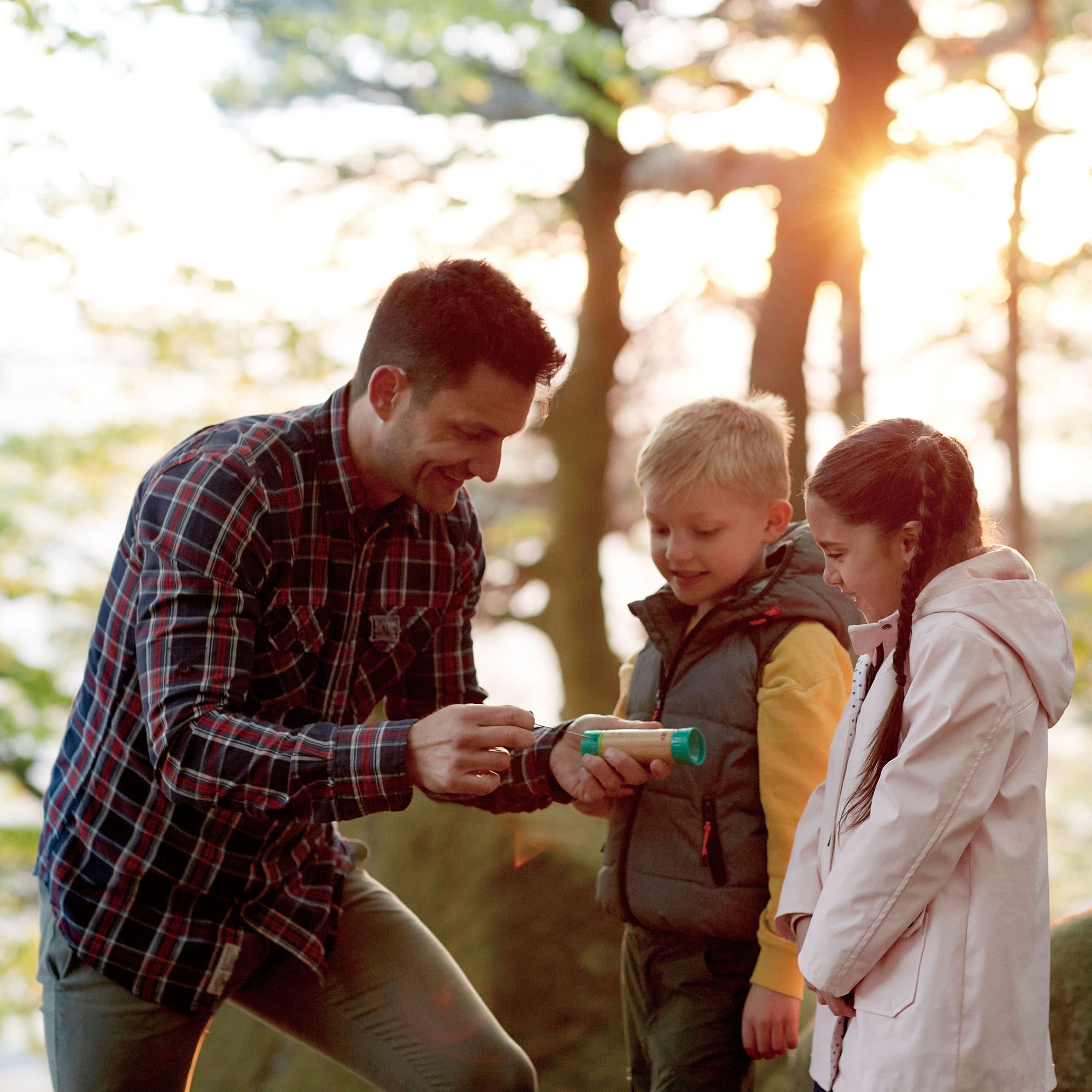 Hape: Nature Fun: Hand-Powered Flashlight - w/ Case, Bamboo, Kinetic Pull Cord Charge, Nature & Night Exploration Toy, Outdoor Play, Kids Ages 4+