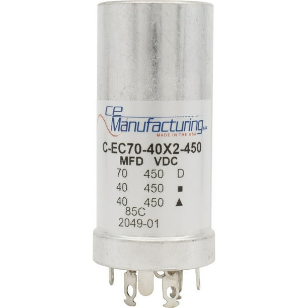 Ce Manufacturing C Ec70 40x2 450 Capacitor 450v 70 40 40µf Electrolytic Walmart Com Walmart Com
