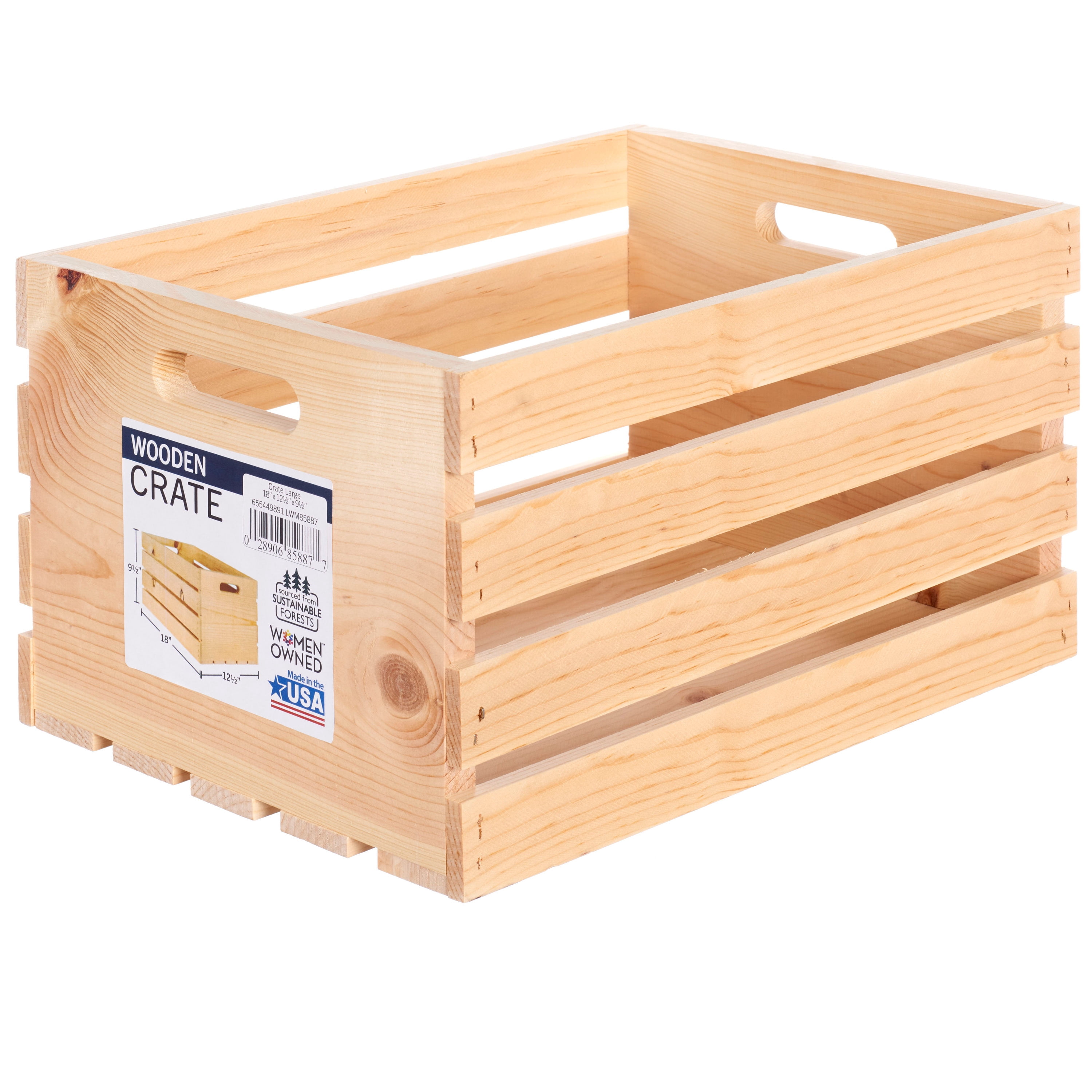 Unfinished Wood Crate 18"
