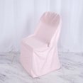 thumbnail image 2 of Efavormart 50PCS Blush Linen Polyester Folding Chair Cover Dinning Chair Slipcover For Wedding Party Event Banquet Catering, 2 of 11