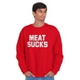 thumbnail image 5 of Meat Sucks Vegan Vegetarian Veggie Unisex Plus Size Sweatshirt Brisco Brands 2X, 5 of 6