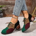 thumbnail image 6 of Wensltd Women's Suede Lace-Up Plus Size Retro Style Shoes Low Heel Women Fashion Shoes Multicolor, 6 of 7