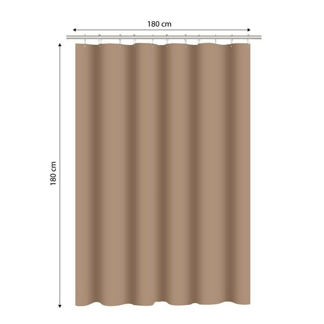 Cortina Home Creations de Baño Peva con 12 Ganchos de Plástico Café